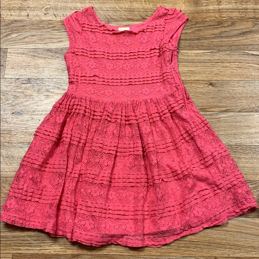 Hot Pink Girls Lace Dress